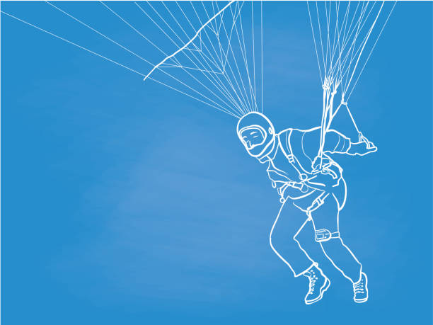 Close-up of a man paragliding