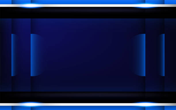 istock Abstract blue background in premium indian style. Template design for cover, business presentation, web banner, wedding invitation and luxury packaging. Vector illustration with golden border. 1143165446