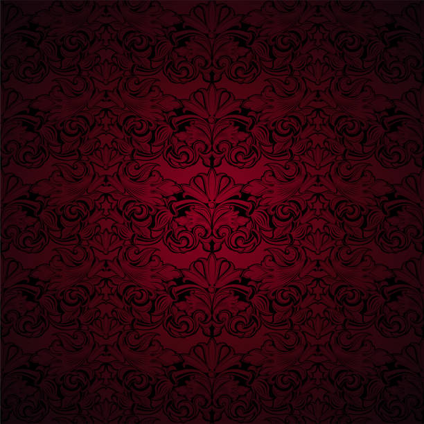 illustrations, cliparts, dessins animés et icônes de fond royal, vintage, gothique en rouge foncé et noir - backgrounds baroque style luxury leaf