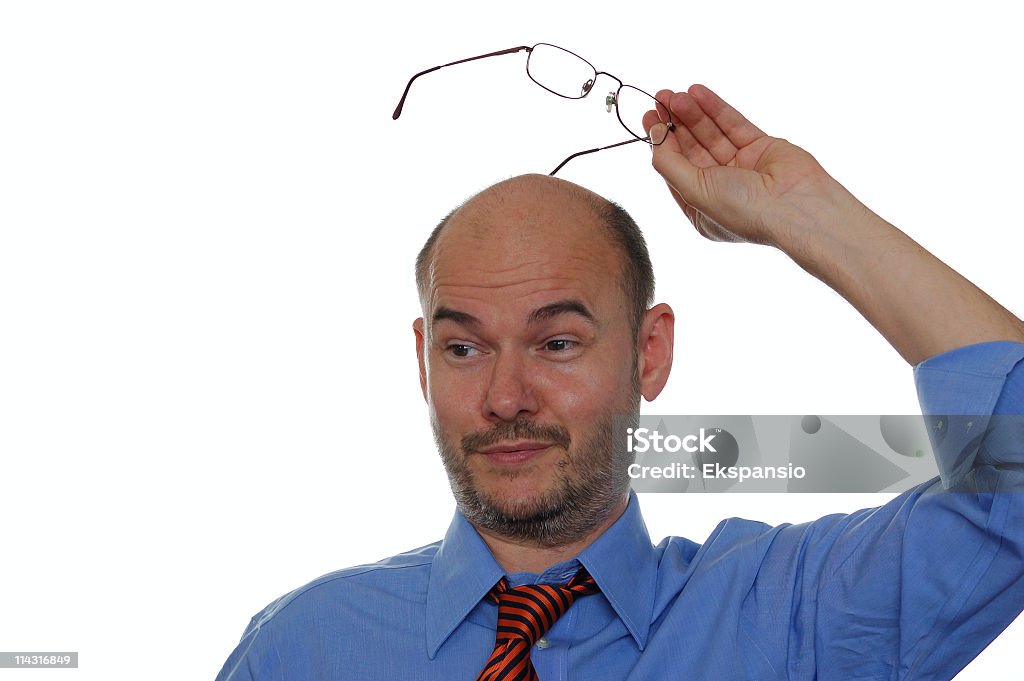 Sich am Kopf kratzen mit Brille - Lizenzfrei Männer Stock-Foto