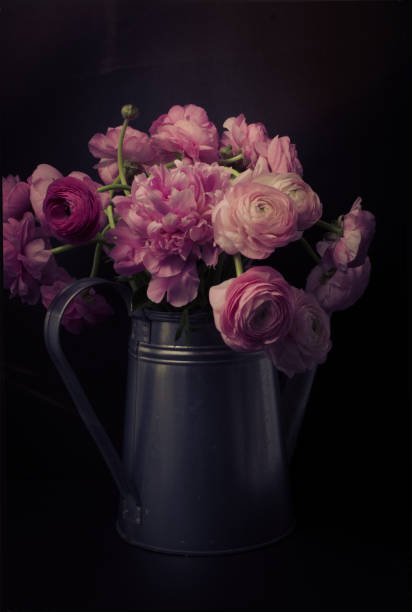 istock Peony Flower and Ranunculus Bouquet in Watering Can 1143168726