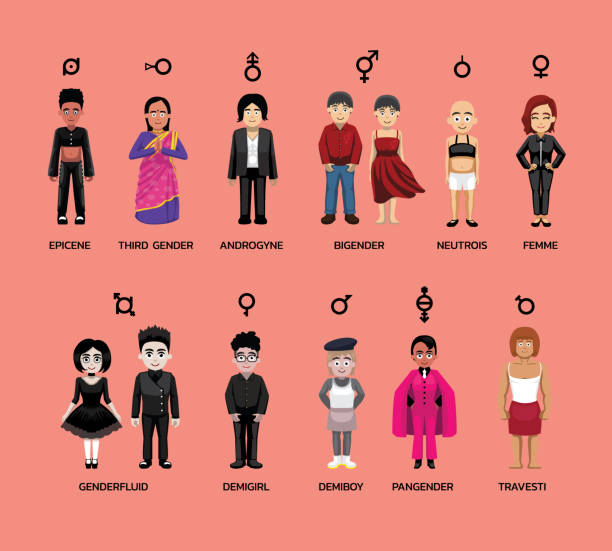 Various Lgbtq Characters Cartoon Cute Characteristics Set Stock  Illustration - Download Image Now - iStock