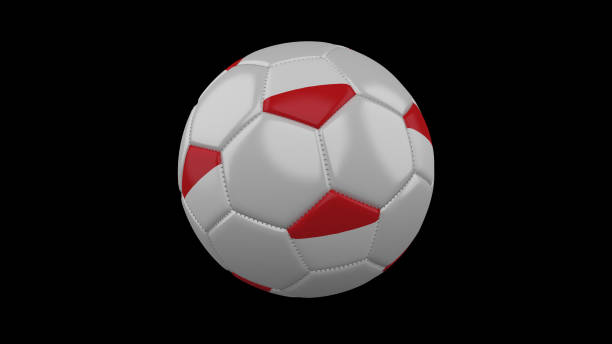 istock Soccer ball with flag Indonesia, 3d rendering 1143180336