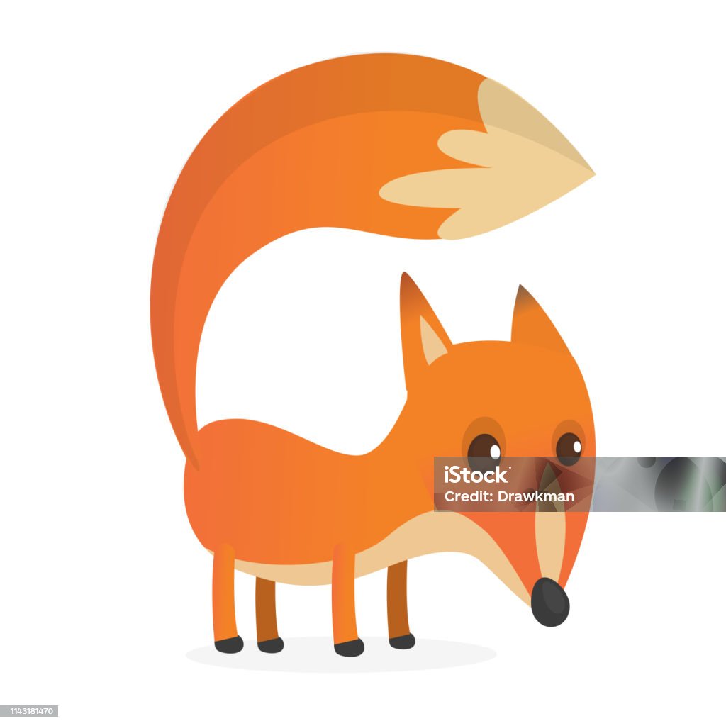 Cute cartoon fox character isolated Cute cartoon fox character isolated. Flat design Vector illustration Animal stock vector