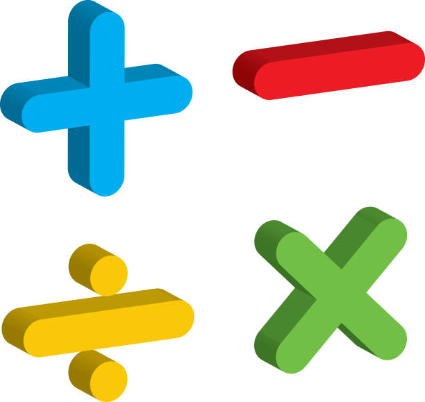 Dimensional Math Symbols Vector illustration of a three dimensional  math symbol. mathematics symbols stock illustrations
