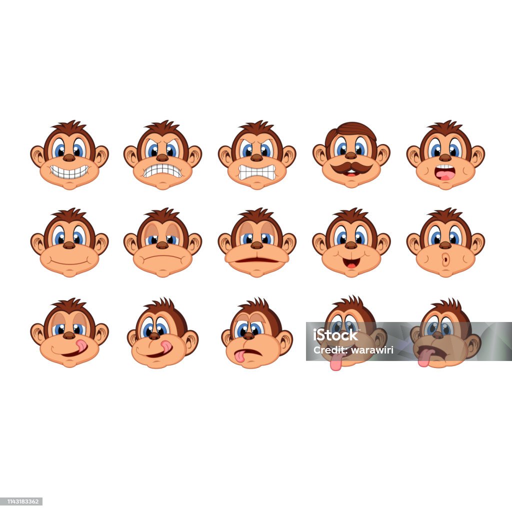 Illustration of head monkey character cartoon Illustration of head monkey character cartoon - full color Monkey stock vector