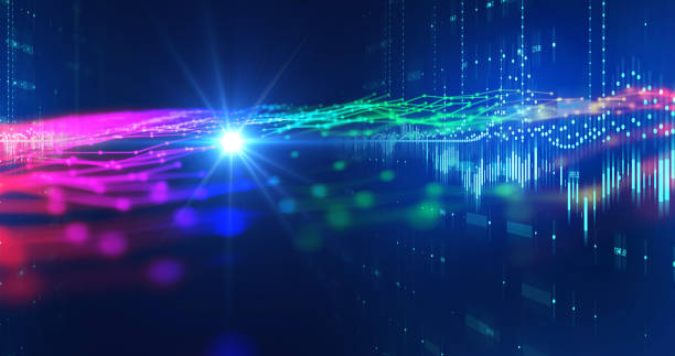istock colorful dots and lines connection on abstract technology background. 1143183392