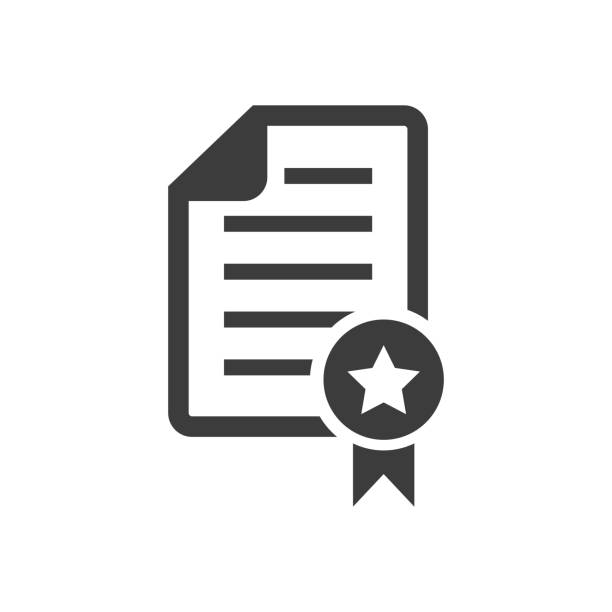ikona certifikátu - ikonami certifikace stock ilustrace