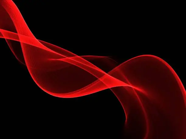 Photo of Abstract shiny color red wave design element