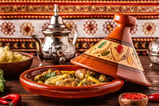 Photo of Traditional Moroccan chicken tagine with olives and salted lemons