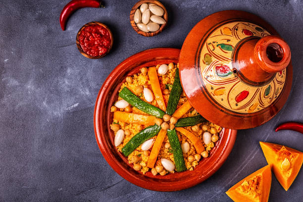 istock Vegetable tagine with almond and chickpea couscousm 1143191836