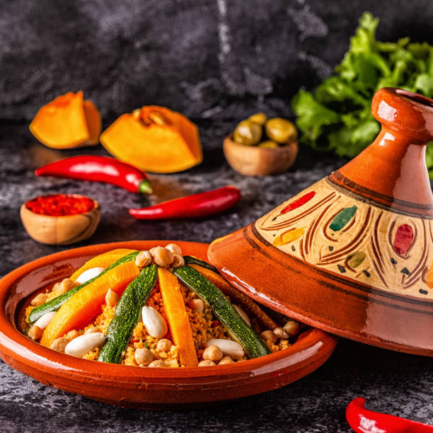 istock Vegetable tagine with almond and chickpea couscous 1143192045