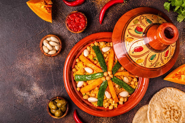 istock Vegetable tagine with almond and chickpea couscousm 1143192047