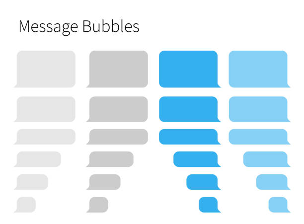 sms-messaging. smartphone, realistische vektorillustration - bubbles stock-grafiken, -clipart, -cartoons und -symbole