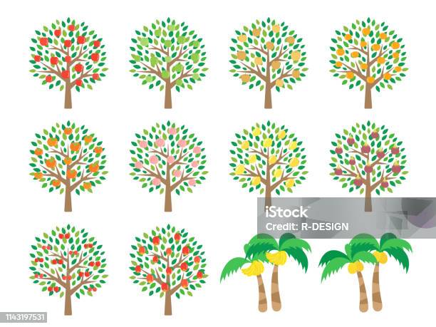 Fruit Tree Stock Illustration - Download Image Now - Fruit Tree, Tree, Apple Tree