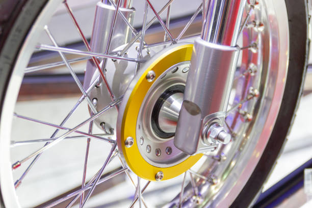 istock Motorcycle wheels, wire spokes of a motorcycle 1143199332