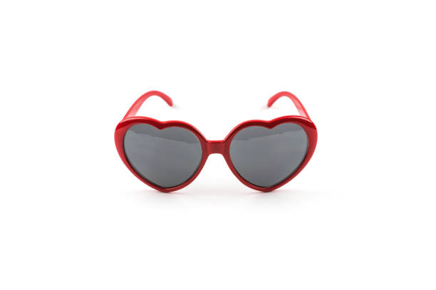 istock Red heart shaped sunglasses 1143201446