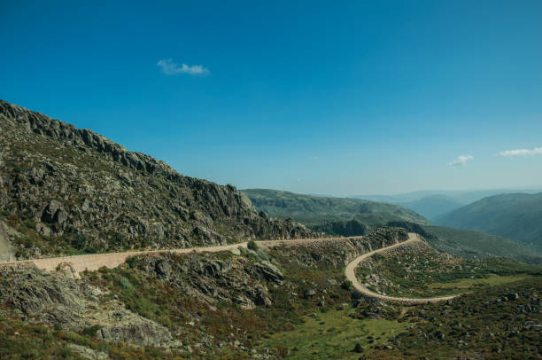 istock Curve road passing through rocky landscape 1143203958