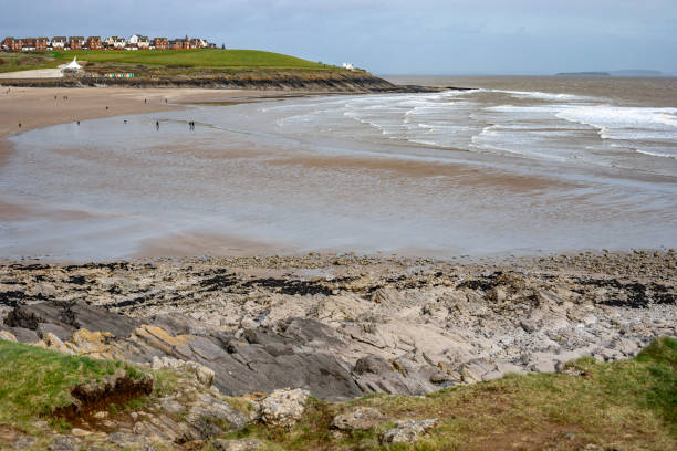 istock Sandy Beach Landscape in Whitmore Bay in Wales 1143204094