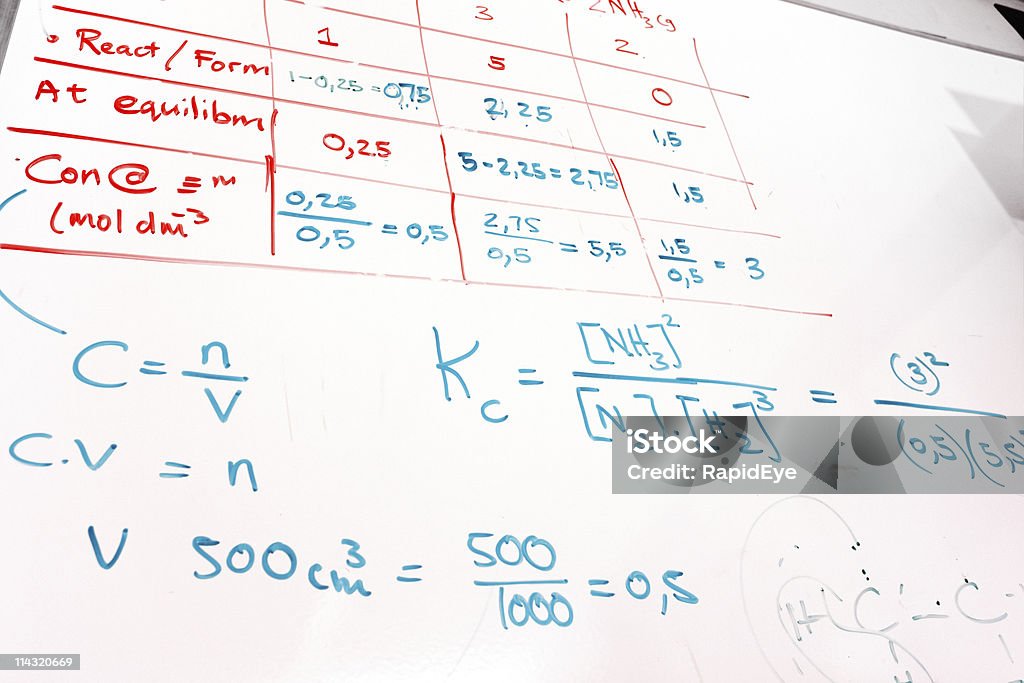 Chimie Tableau blanc - Photo de Ammoniac libre de droits