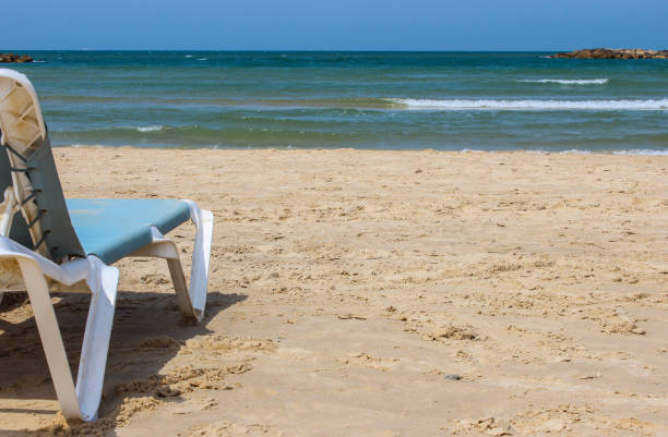 istock Beach chair on the beach 1143209426