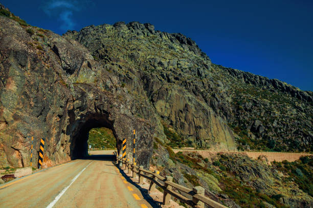 istock Road on rocky landscape passing through tunnel 1143209801
