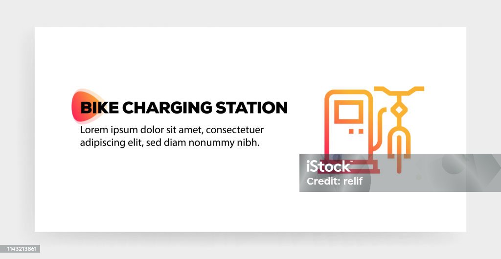 BIKE CHARGING STATION ICON CONCEPT Electric Bicycle stock vector