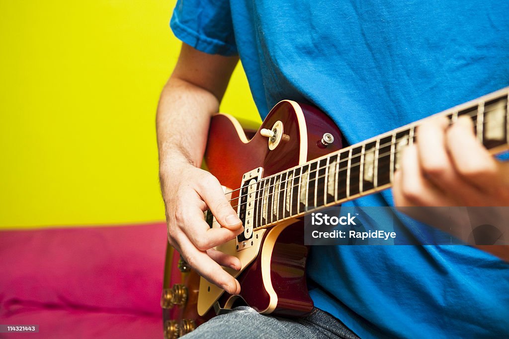 Guitarrista em cores - Foto de stock de Colorido royalty-free