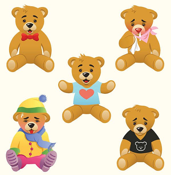 ilustraciones, imágenes clip art, dibujos animados e iconos de stock de osos de peluche - resoplar