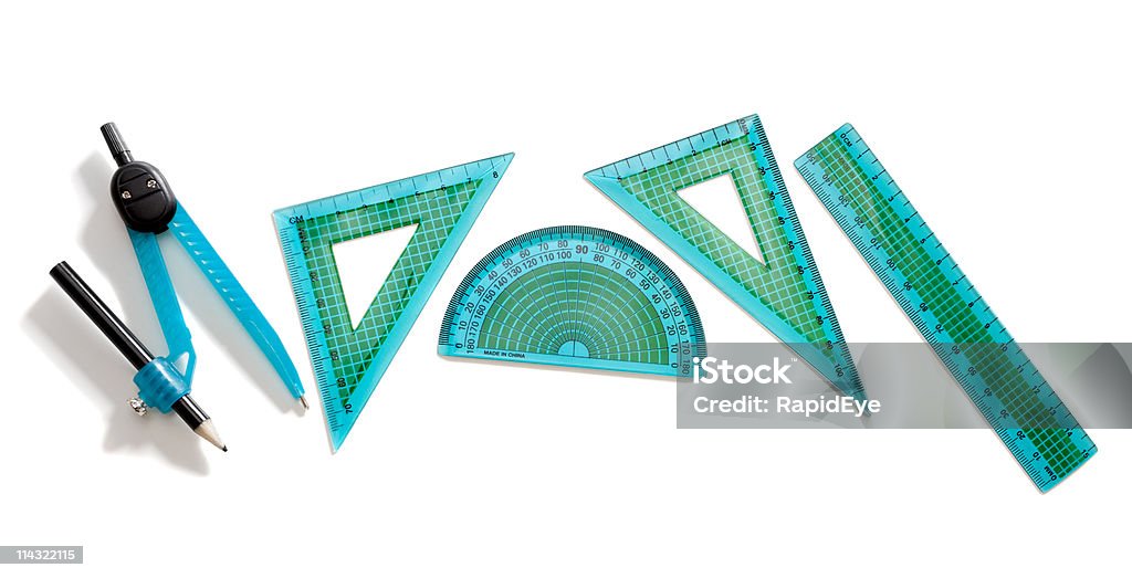 Conjunto de fronteiras de matemática - Royalty-free Esquadro Foto de stock