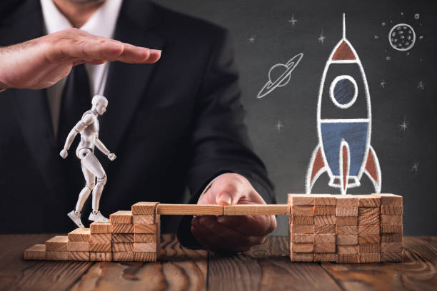 Career Planning Concept. Businessman Getting Help Achieving Goals.