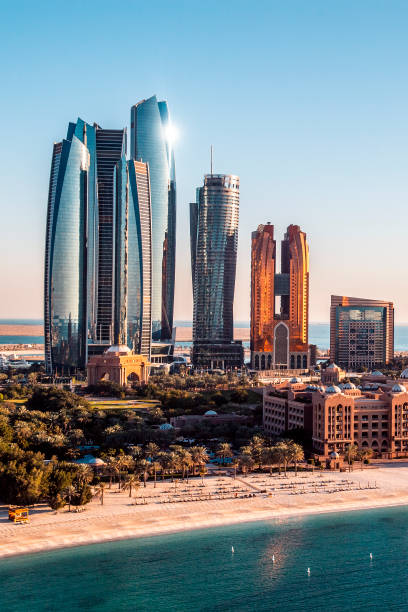 istock Abu Dhabi beautiful modern skyline and it's diverse skyscrapers, UAE 1143226553