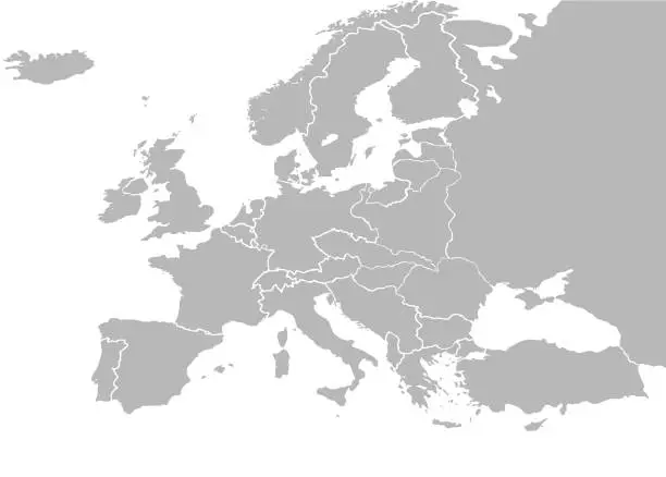 Vector illustration of Vector map of europe after treaty of Versailles 1919