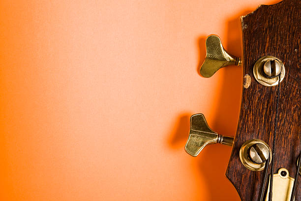Vintage '60s Japanese classic style electric bass guitar detail.