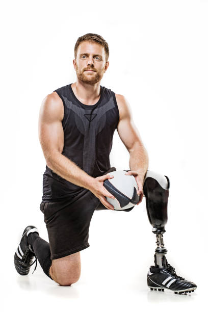 istock Athletic Handsome amputee male in a studio shot 1143231603