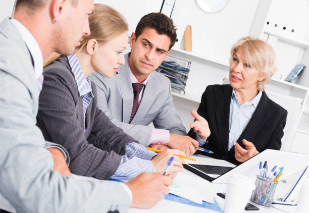 istock Serious business people working at office 1143234430