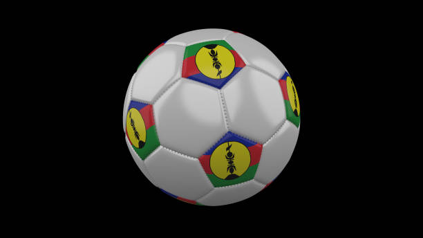 istock Soccer ball with flag New Caledonia, 3d rendering 1143234662