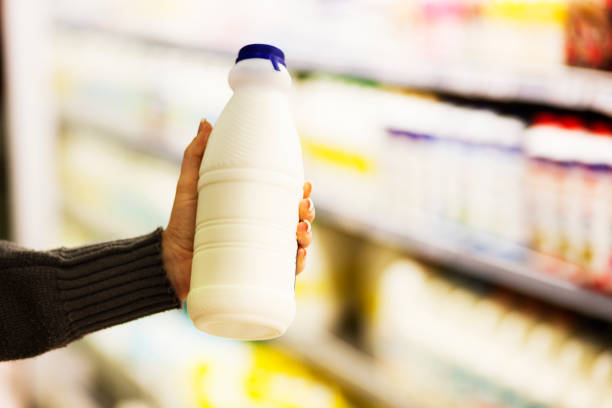 istock Milk bottle in supermarket 114323663