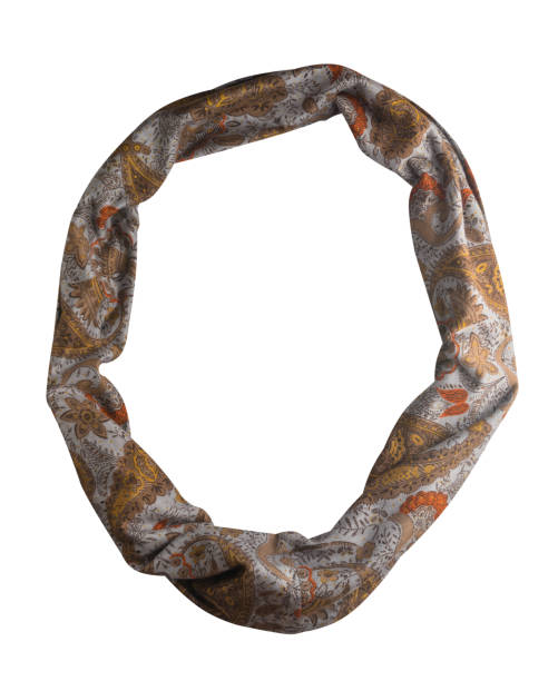 istock scarf summer. multicolored scarf. Scarf top view 1143237648