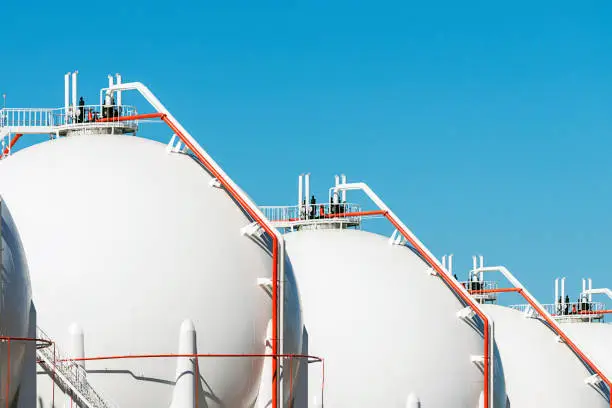 Photo of LPG gas storage sphere tanks