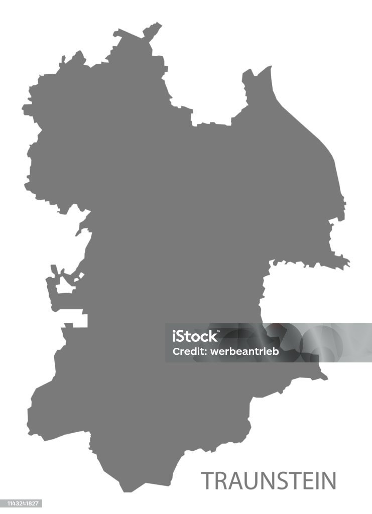 Traunstein Map Traunstein Grey County Map Of Bavaria Germany Stock Illustration ...