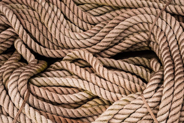 istock Twisted rope. Equipment on board sailing ship 1143246063