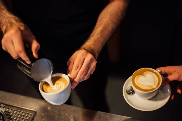 istock Barista make coffee cup latte art 1143246300