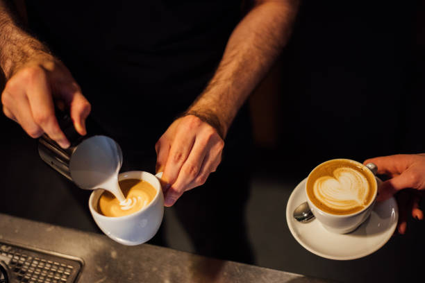 istock Barista make coffee cup latte art 1143246301