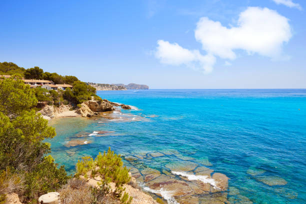 Cala Fustera beach in Benisa Alicante Spain Cala Fustera beach in Benissa also Benisa of Alicante at Spain benissa stock pictures, royalty-free photos & images
