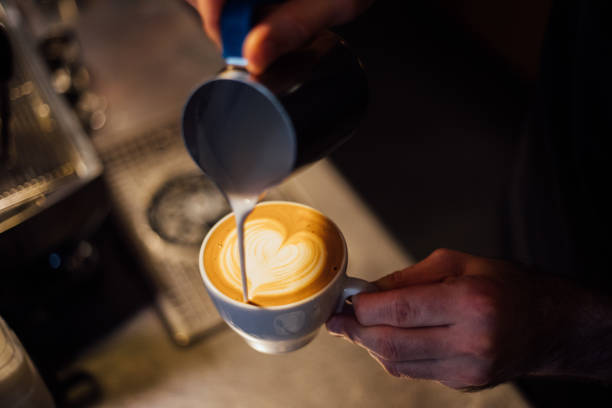 istock Barista make coffee cup latte art 1143246447