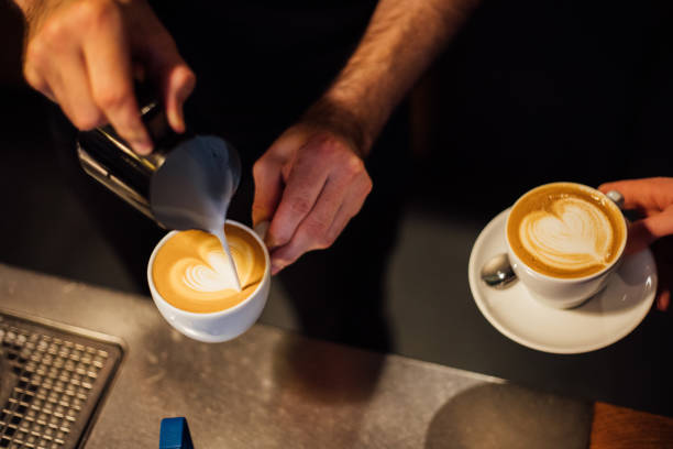 istock Barista make coffee cup latte art 1143246451