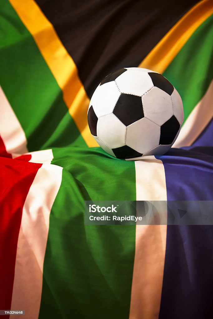 Bola de futebol, Bandeira Sul-africana para - Foto de stock de 2010 royalty-free