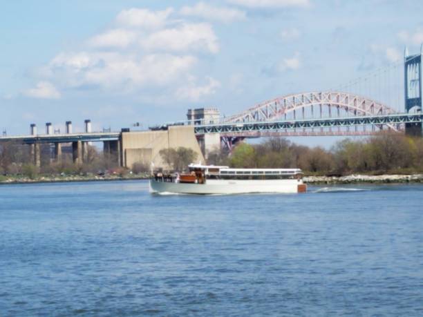 istock City view with blue river, bridges and boat 1143246736
