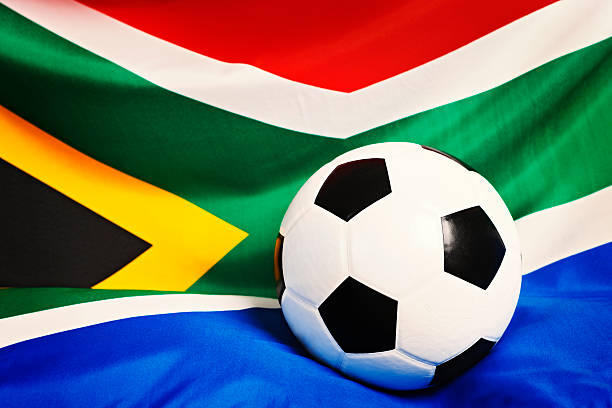 istock Soccer ball and South African flag 114324913